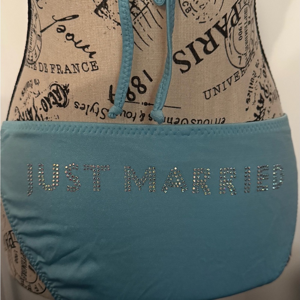 Just Married Blue Bikini 👙 top s & bottom